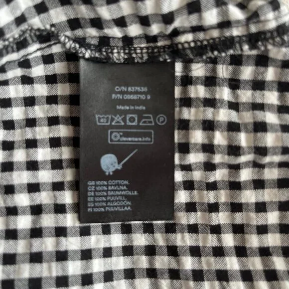 Monki Black and White Gingham Dress | Size Medium - Picture 9 of 10